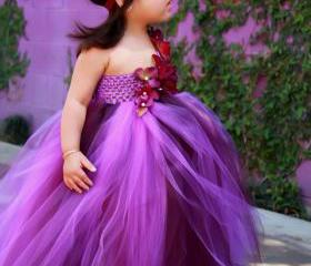 Flower girl dress Eggplant and Purple , baby tutu dress, toddler tutu dress, wedding, birthday, Newborn, 2t,3t,4t,5t