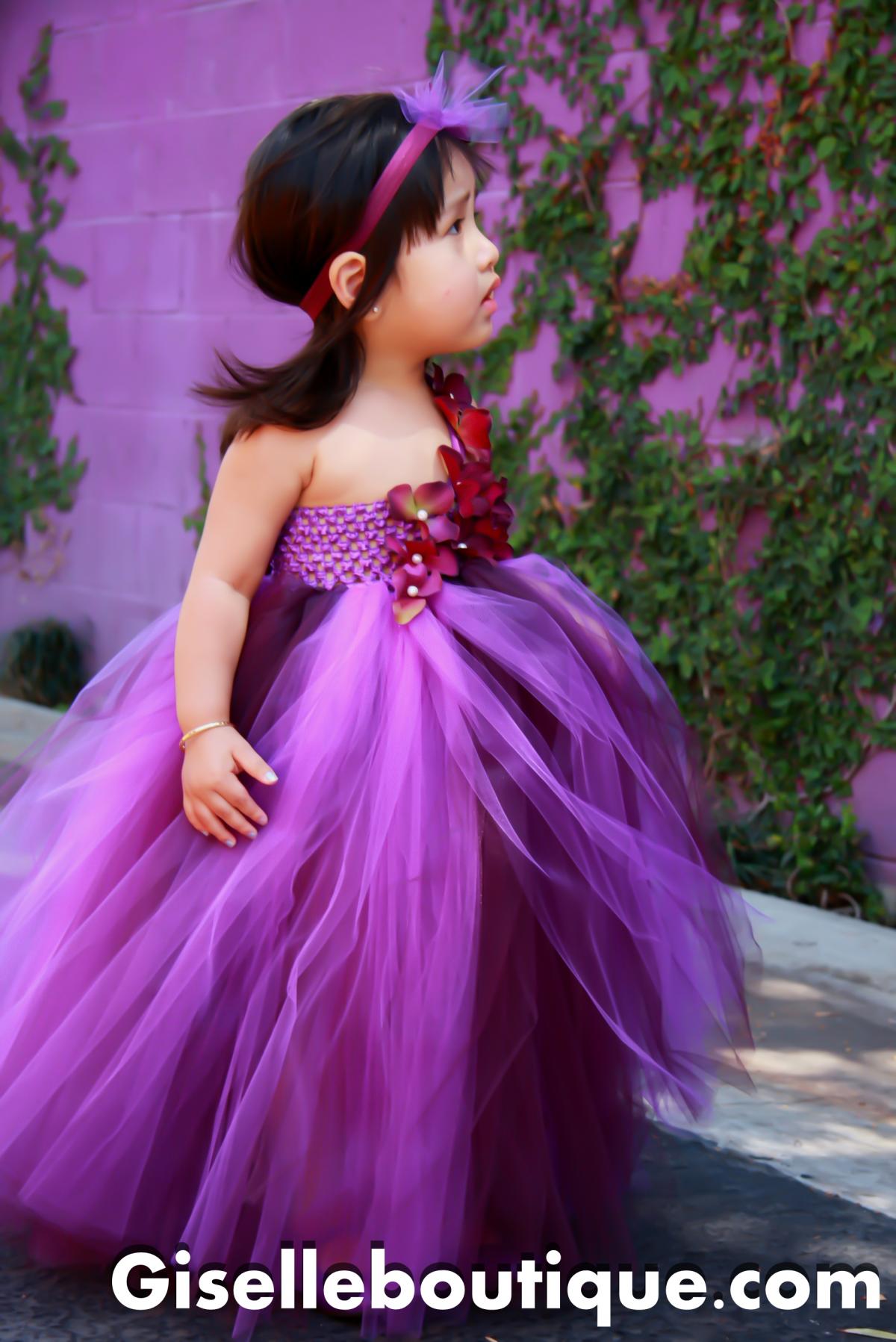 Flower Girl Dress Eggplant And Purple , Baby Tutu Dress ...